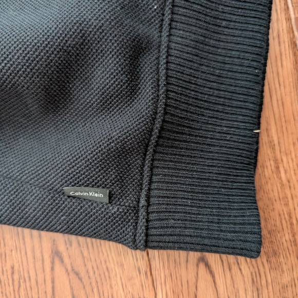 EU CALVIN KLEIN Black Knit Long Sleeve Zip Up Jacket Size Large - Picture 9 of 9